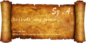 Szilvássy Andor névjegykártya