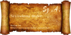 Szilvássy Andor névjegykártya