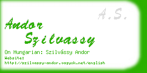 andor szilvassy business card