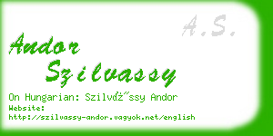 andor szilvassy business card